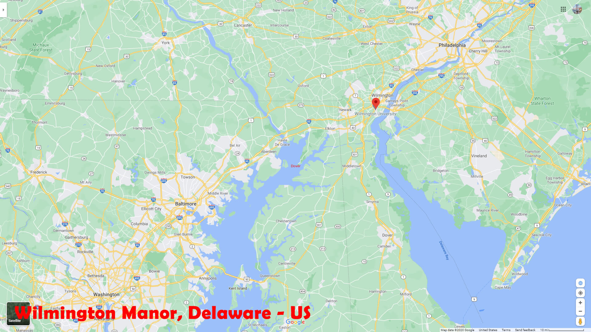 Wilmington Manor Neighbourhood Map Delaware US